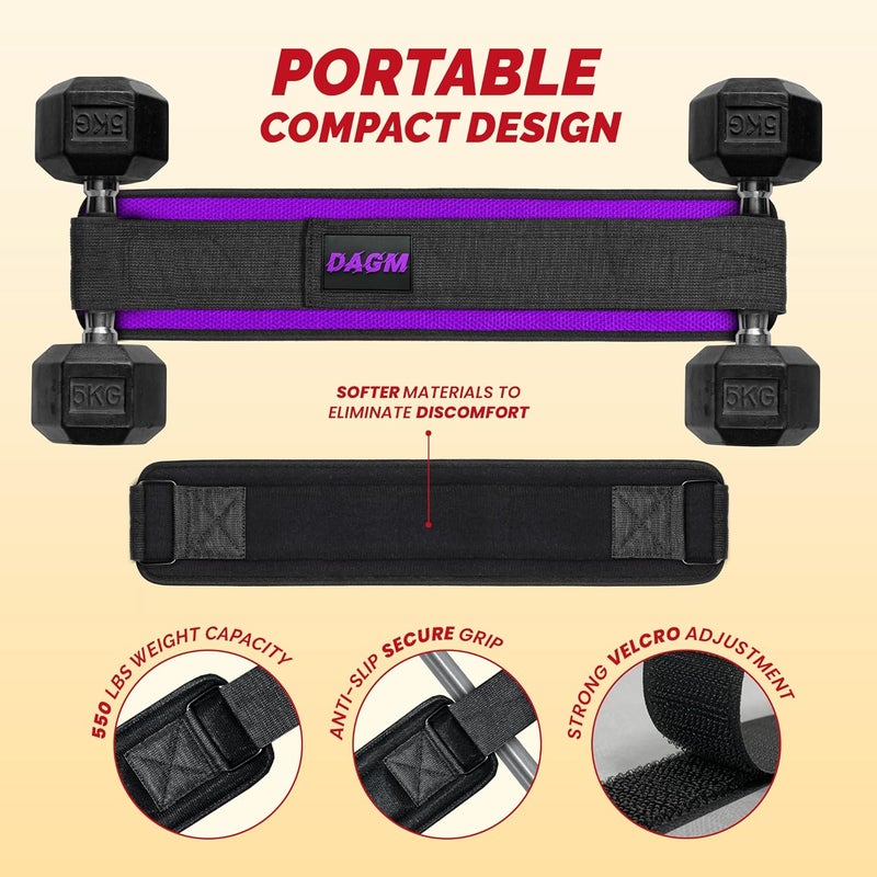 DAGM Hip Thrust Belt for Dumbbells heavy, Secure Glute Trainer with Non-Slip Extra Padding That Protects Your Hips - Ideal for Gym & Home Workouts - Use with Heavy Duty Kettlebells, Dumbbells, & Plates Hold up to 500 lbs - Image 2
